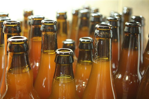 Filled Homebrew Bottles