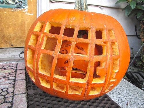 pumpkin inside pumpkin jail