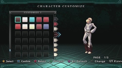 The King of Fighters XIII para PS3: Character Customize