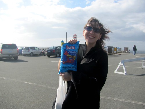 Me at Peggy's Cove with my Covered Bridge Atlantic Lobster Chips