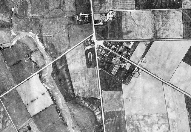 1947 aerial photo of Claireville