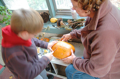 day 2660: pumpkin carving with grandma. I.