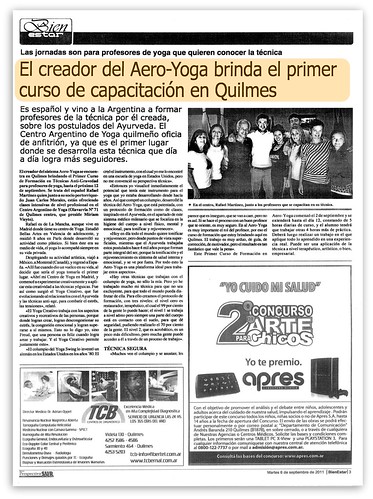 Aero Yoga© (Aéreo) en la Prensa Internacional (España- Argentina)