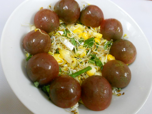 Salad with black cherry tomatoes by Bombay Foodie
