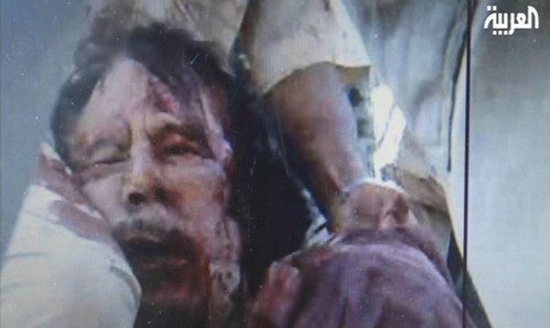 Dying Gaddafi