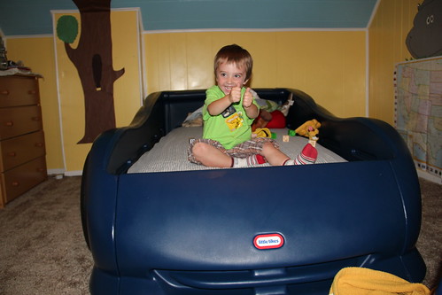 Olsen in his Racecar Bed!