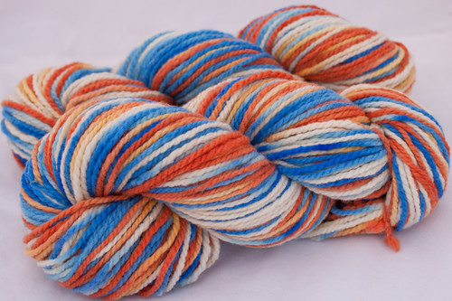 Greece on Mountain Meadow, Spirit Worsted, and Merino Bulky (...a time to dye)