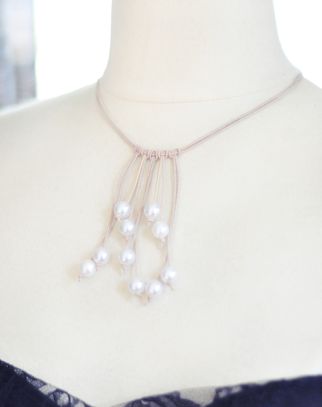 a Leather and pearl necklace diy