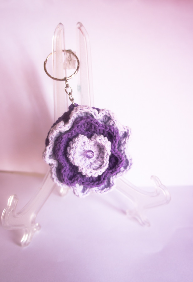 Crochet Key Chain [Blooming Flower Cushion]