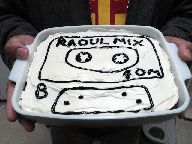 I made Raoul this birthday brownie!