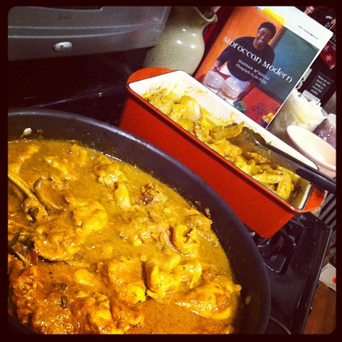 Prepping Jamaican Curry Chicken for Midnight Brunch