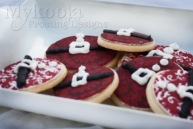 Santa cookies with edible Frosting Designs