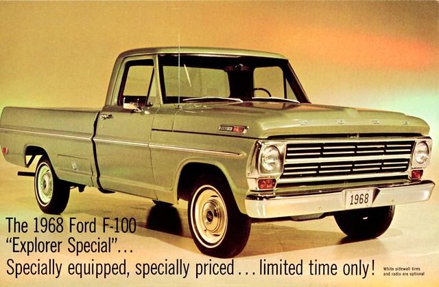 ford truck postcard explorer pickup f100 special 1968