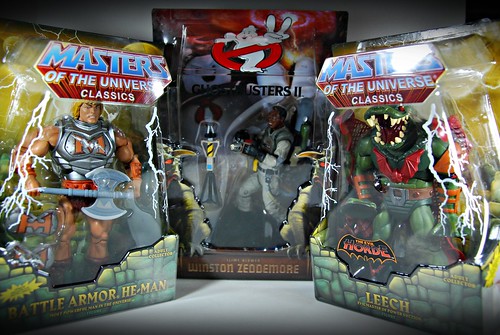 Haul! Matty goodness: Battle-Armor He-Man, Leech & Slime-blower Winston!