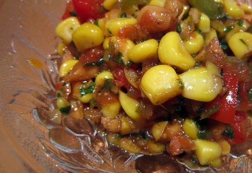 spicy corn relish on cookingwithacrochetspoon.blogspot.com