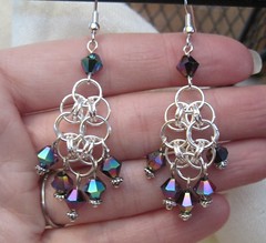 helm earrings with beads