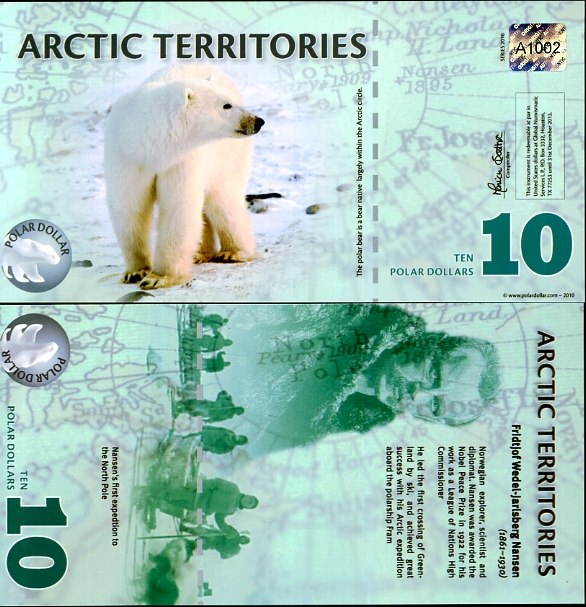 10 Polárnych dolárov Arktída 2011, polymer