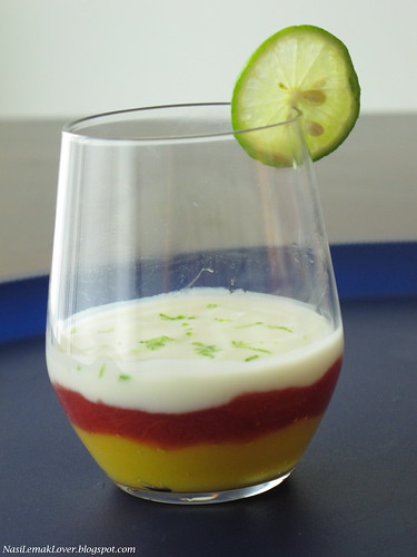 Avocado ice-cream with Rhubarb compote