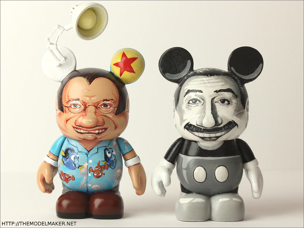 Disney Vinylmation Animation Visionaries John Lasseter and Walt Disney one of the kind customs by themodelmaker