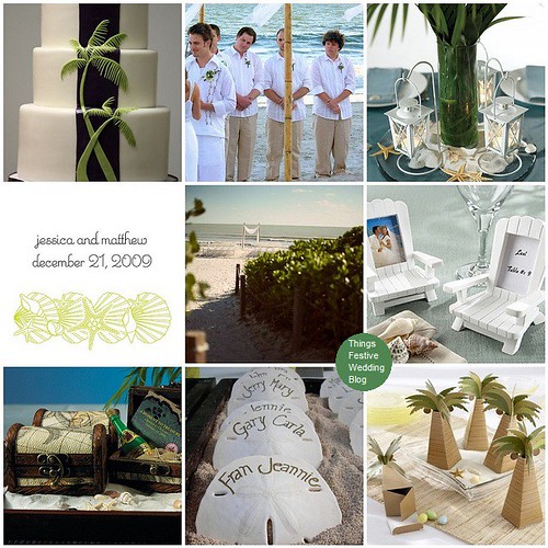 Green and Taupe Beach Wedding Theme