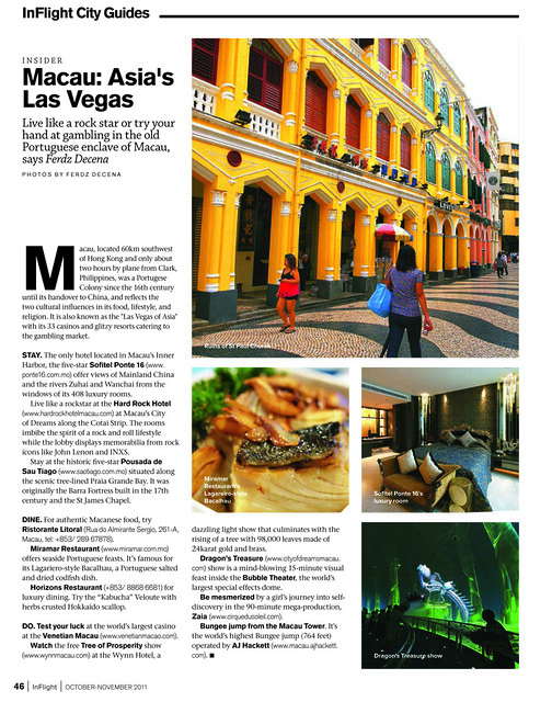 Macau on Inflight's City Guide