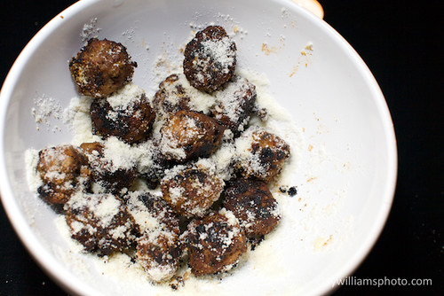 Sicilian meatballs, dusted with delicious cheese