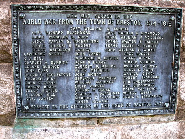 PRESTON CITY - WW1 MEMORIAL
