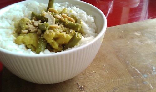 Vegetable curry and rice