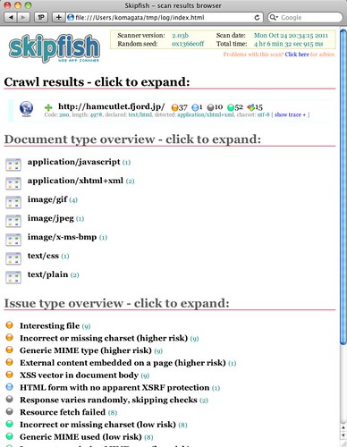 Skipfish - scan results browser