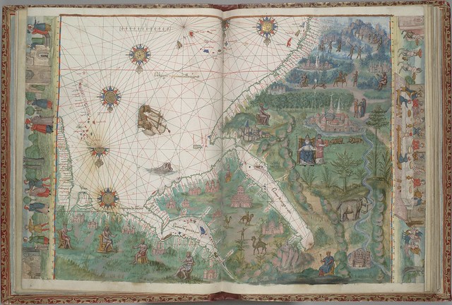 manuscript map of Arabian Sea, Red Sea, and Persian Gulf - Dieppe school, 16th c