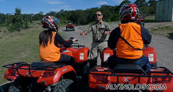 Boss Andrew giving us a quick tutorial on riding the quad bike
