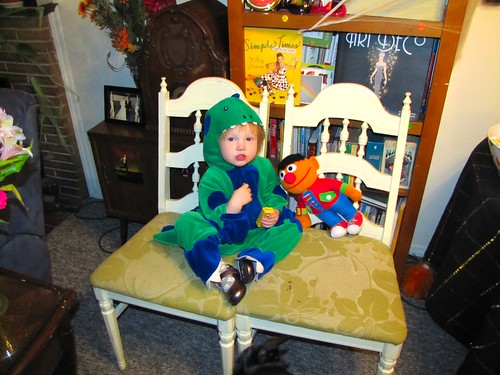 Ronia in her dino costume