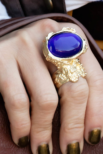 romwe street style gem arty ring in royal blue