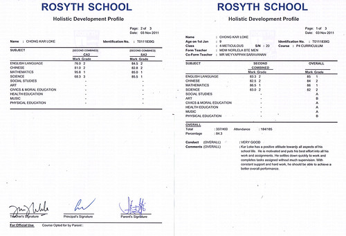 Jiale's Rosyth Primary School P4 result