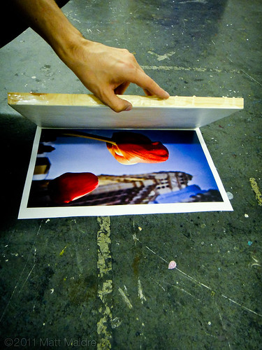 Step 5: Placing wax board onto photo