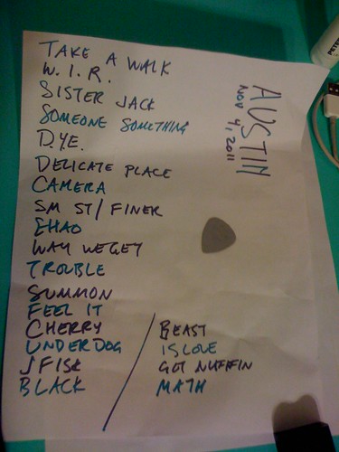 Set list for Spoon at ND on 11/4/11