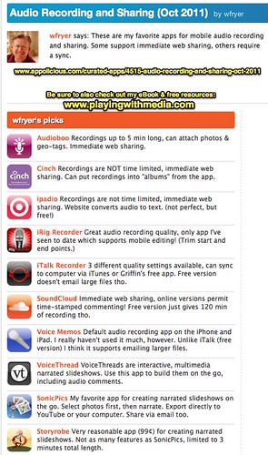 Best iPhone Apps: Audio Recording and Sharing (Oct 2011) by wfryer | Appolicious