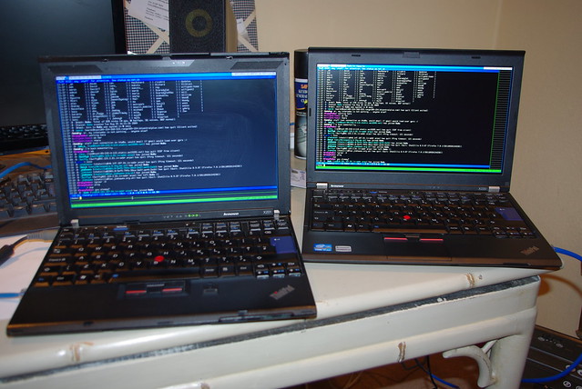 X201 versus X220 showing tmux