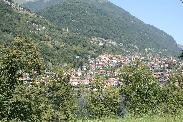 view of the lakeside town