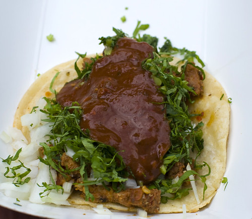El Rey  Del Sabor - spicy pork taco with onions and cilantro