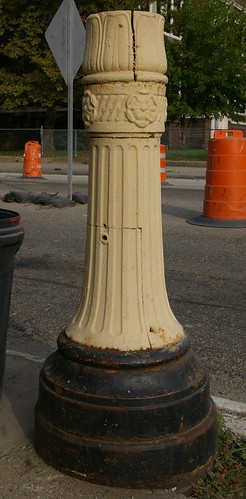 Cast iron street light pole