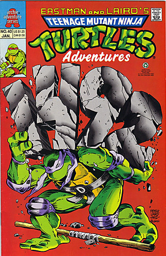  "Teenage Mutant Ninja Turtles Adventures"  #40 cover pencils by Laird, inks by Ryan Brown (( 1992 ))