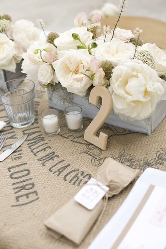 burlap table cloth Fun huh Add some flowers candles and maybe even a few 