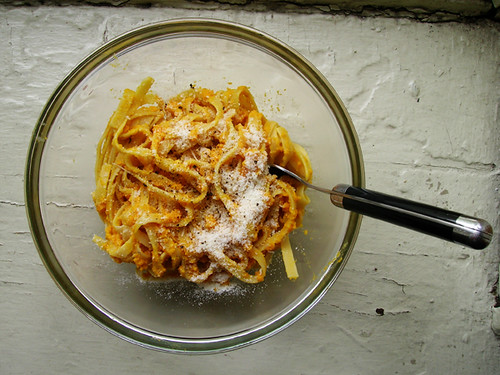 pasta with carrot pesto