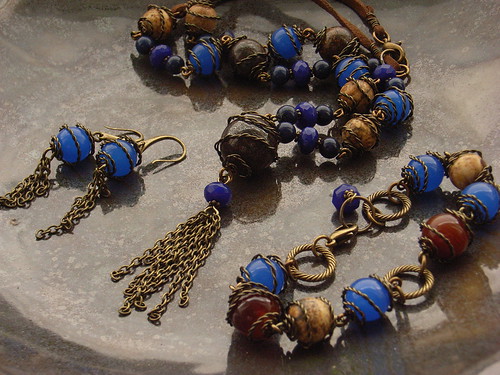 Gothic blue jewellery set