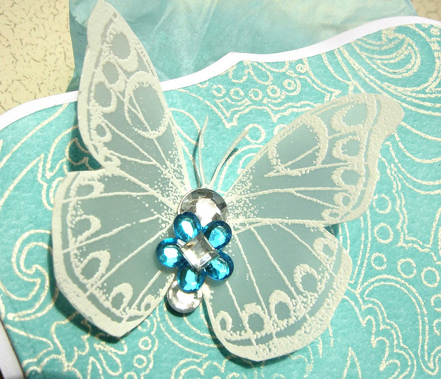 Blinged Up Butterfly Gift Box - close up