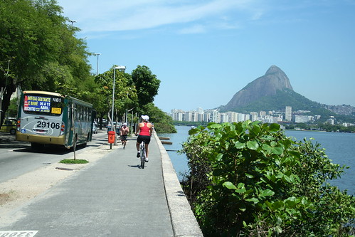 Brazilians Biking and jogging