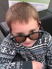 Joey in 3D glasses