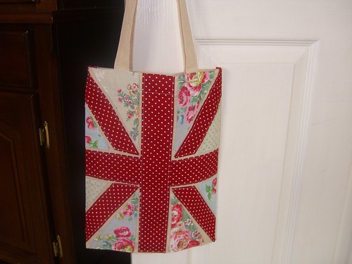 union jack tote bag by Aunt Angie Sews