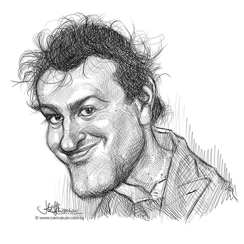 digital caricature sketch of Jason Segel